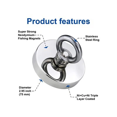 1300 LBS / 590 Kg Ib Leeg -Sided Pulling Force Strong Neodymium Magnet Nuv Ntses Tool
